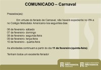 COMUNICADO  Carnaval 